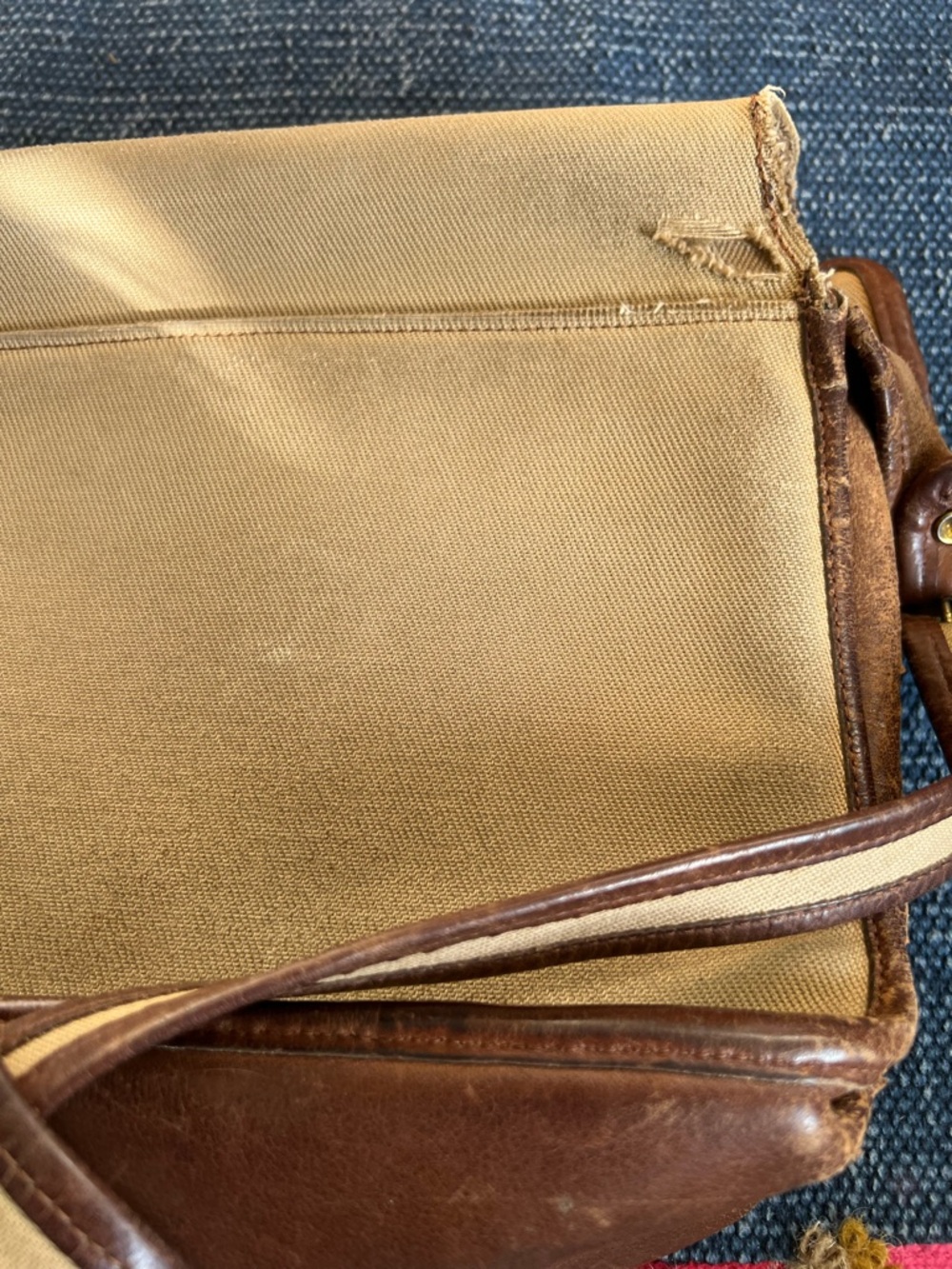 Vintage Coach NYC Rambler Leather Twill Crossbody 🤎✨ - Picture 3 of 5